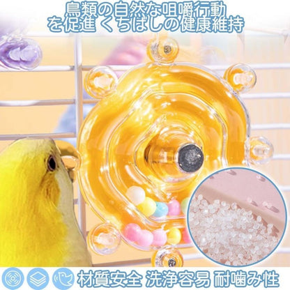 インコ おもちゃ 回転おもちゃ 2個セット 鳥おもちゃ 噛む玩具 知育玩具 ストレス解消 退屈解消 かじる 訓練 取り付けも簡単 回すと音が出る オウム 小鳥 文鳥 セキセイインコ 小動物おもちゃ 回転式 噛む玩具 音が鳴る 小動物用 かじるおもちゃ