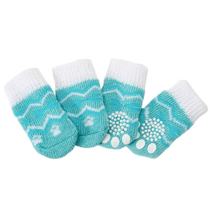 2組入 ペット用 犬の靴下 靴下 くつ下 犬用 小型犬 滑り止め プロテクター グリップ アンチスリップ ソックス カートゥーン 壊れない 怪我 ケガ 介護 伸縮性ソックス 肉球 散歩 室内 シニア 脱げない 履かせやすい 足舐め防止防寒 アウトドア おしゃれ 可愛い シニア
