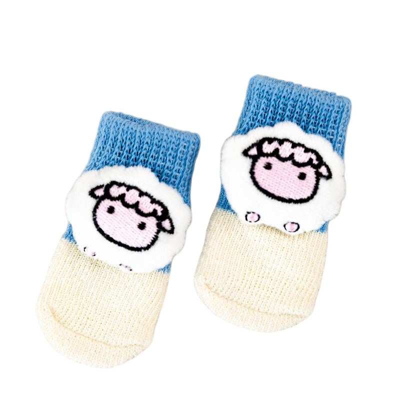 2組入 ペット用 犬の靴下 靴下 くつ下 犬用 小型犬 滑り止め プロテクター グリップ アンチスリップ ソックス カートゥーン 壊れない 怪我 ケガ 介護 伸縮性ソックス 肉球 散歩 室内 シニア 脱げない 履かせやすい 足舐め防止防寒 アウトドア おしゃれ 可愛い シニア