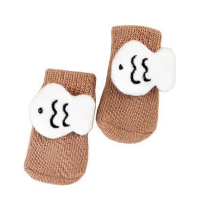 2組入 ペット用 犬の靴下 靴下 くつ下 犬用 小型犬 滑り止め プロテクター グリップ アンチスリップ ソックス カートゥーン 壊れない 怪我 ケガ 介護 伸縮性ソックス 肉球 散歩 室内 シニア 脱げない 履かせやすい 足舐め防止防寒 アウトドア おしゃれ 可愛い シニア