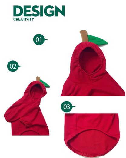 ペット フルーツ リンゴ パイナップル ドッグウェア 猫にも兼用 ハロウィン コスチューム 仮装 着ぐるみ ペット用の服 犬の衣装 犬 コスプレ 猫 ネコ 犬服 柔らかい 可愛い ドッグ服 プレゼント 小型犬 かわいい 洋服 撮影 ペット服 暖かい 帽子付き 犬服 りんごデザイン