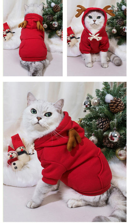 ペット 犬服 猫服 ペット服 クリスマス コスプレ かわいい 仮装 秋冬 衣装 パーカー 小型犬 中型犬 犬 猫 用コスチューム 着脱簡単犬服 柔らかい 可愛い ドッグ服 プレゼント 小型犬 かわいい 洋服 撮影 ペット服 暖かい 帽子付き 犬服