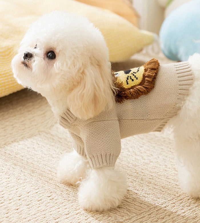 ドッグウェア 犬服 秋 冬 セーター かぎ編み ライオンです 変身服 秋冬 犬洋服 毛糸 ニット あったか 小型犬 中型犬 犬 猫用 暖かい ペット パーカー防寒 コスプレ 可愛い おしゃれ お散歩 お出かけ服 秋冬向け チワワ xs-xl ブラック ベージュ 秋服 冬服 犬用 防寒 犬 服