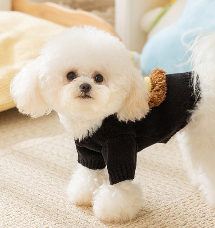 ドッグウェア 犬服 秋 冬 セーター かぎ編み ライオンです 変身服 秋冬 犬洋服 毛糸 ニット あったか 小型犬 中型犬 犬 猫用 暖かい ペット パーカー防寒 コスプレ 可愛い おしゃれ お散歩 お出かけ服 秋冬向け チワワ xs-xl ブラック ベージュ 秋服 冬服 犬用 防寒 犬 服