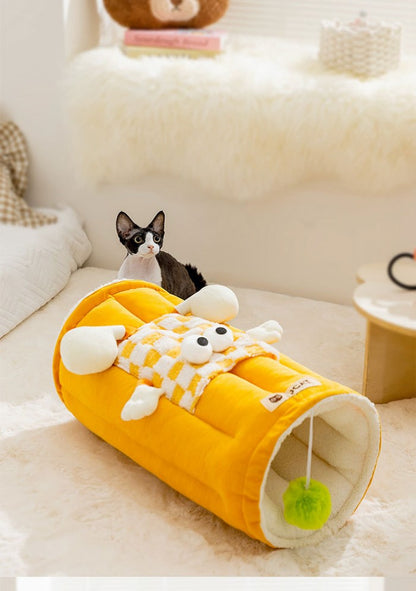 トンネル 猫ベッド ペットベッド おもちゃ キャットトンネル ペットクッション ふわふわ 猫遊び 運動不足対策 折りたたみ可能 水洗い可能 小型犬 うさぎ 大型猫用おもちゃハウス 犬 クッション 猫ハウス 寝床 暖かい ふわふわ 柔らかい 冬 ネコ用品 寒さ対策 収納便利