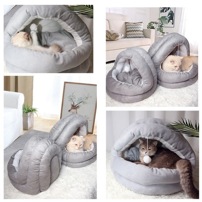 【即納】ドーム型 ペットベッド 犬 猫 ハウス ベッド 冬 おしゃれ ハウス 暖かい 寝床 保温 寝袋 ペット ふわふわ ボア 犬用ベッド ネコベッド ドームベッド ベッド もこもこ 暖かい 滑り止め付き 防寒 寒さ対策 洗濯可能 猫ベッド おしゃれ クッション ふわふわ 誕生日 秋冬