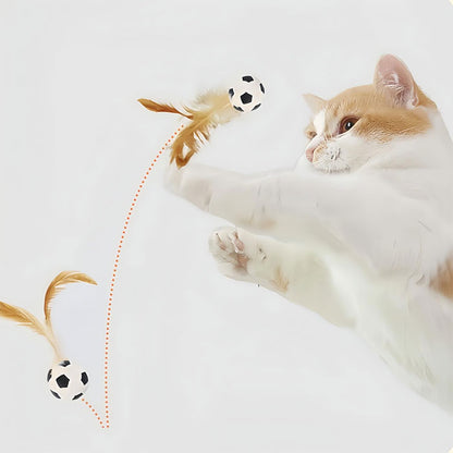 【3個セット】猫用おもちゃボール 猫用フェザーボール おもちゃ 猫 おもちゃ ボール 一人遊び 猫 ボール 羽付きボール 玩具 弾力ボール ストレス解消 運動不足対策 屋内屋外 猫用おもちゃ トレーニング 追跡 狩猟 運動 バスケットボール サッカー 野球用 スボールおもちゃ