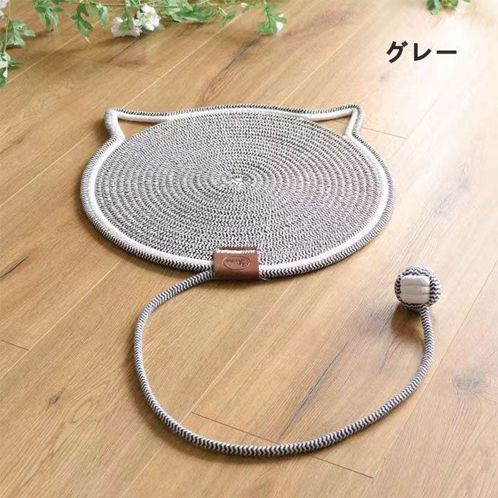 猫爪とぎマット 猫 爪研ぎ つめとぎ 便利 おしゃれ ベッド 猫じゃらし ペットマット 爪研ぎ ペットベッド つめとぎ 猫用 一人遊び 編みマット 洗える ストレス解消 遊び 耐噛み 爪磨き 通気性いい 寝床 暑さ対策 ネコ耳型 可愛い ペット用品 家具保護 運動不足改善 春夏秋冬