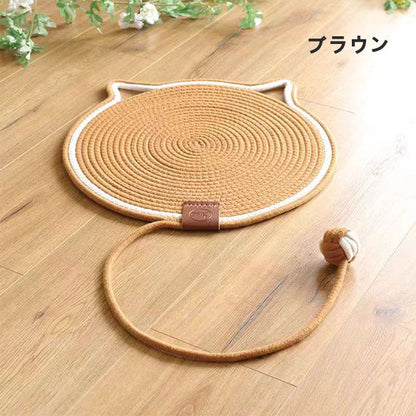 猫爪とぎマット 猫 爪研ぎ つめとぎ 便利 おしゃれ ベッド 猫じゃらし ペットマット 爪研ぎ ペットベッド つめとぎ 猫用 一人遊び 編みマット 洗える ストレス解消 遊び 耐噛み 爪磨き 通気性いい 寝床 暑さ対策 ネコ耳型 可愛い ペット用品 家具保護 運動不足改善 春夏秋冬