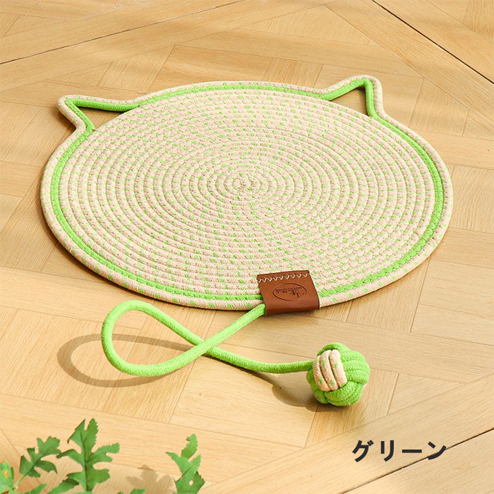 猫爪とぎマット 猫 爪研ぎ つめとぎ 便利 おしゃれ ベッド 猫じゃらし ペットマット 爪研ぎ ペットベッド つめとぎ 猫用 一人遊び 編みマット 洗える ストレス解消 遊び 耐噛み 爪磨き 通気性いい 寝床 暑さ対策 ネコ耳型 可愛い ペット用品 家具保護 運動不足改善 春夏秋冬