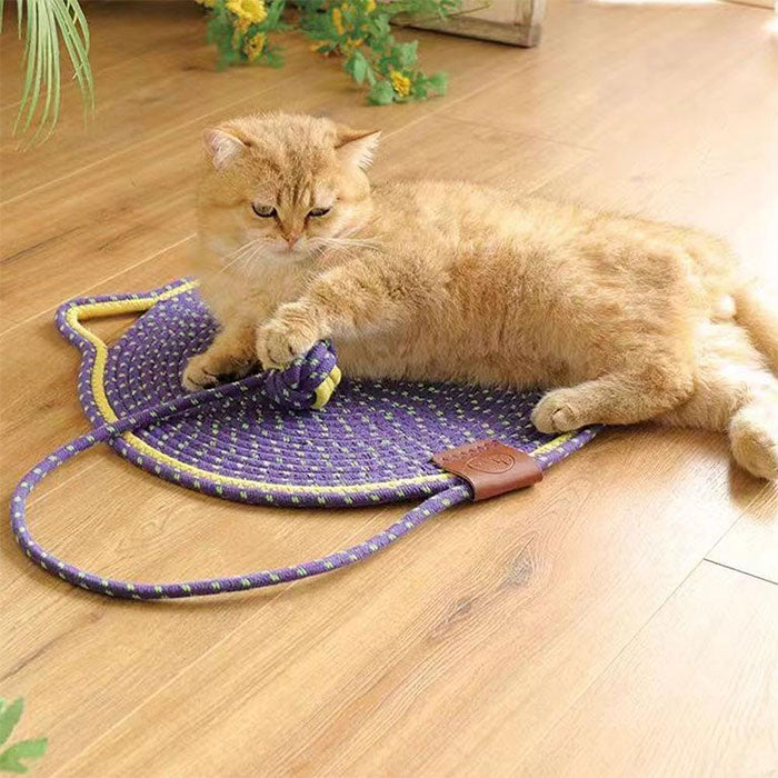 猫爪とぎマット 猫 爪研ぎ つめとぎ 便利 おしゃれ ベッド 猫じゃらし ペットマット 爪研ぎ ペットベッド つめとぎ 猫用 一人遊び 編みマット 洗える ストレス解消 遊び 耐噛み 爪磨き 通気性いい 寝床 暑さ対策 ネコ耳型 可愛い ペット用品 家具保護 運動不足改善 春夏秋冬