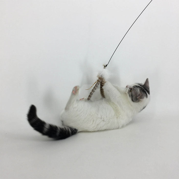 【4点セット】猫じゃらし ねこじゃらし 天然 羽 竿 猫用おもちゃ 猫のおもちゃ 釣竿型おもちゃ 猫じゃらし 猫 ねこ ネコ 羽根 鈴 おもちゃ 釣り竿 猫用品 ペット用品 猫おもちゃ ストレス解消 運動不足解消 コンパクト 鳥の羽 鳥のハネ 玩具 猫じゃらしセット 猫用おもちゃ