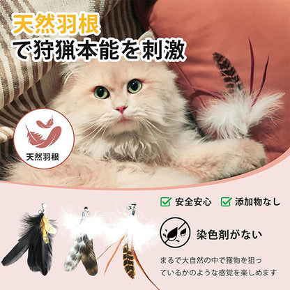 【4点セット】猫じゃらし ねこじゃらし 天然 羽 竿 猫用おもちゃ 猫のおもちゃ 釣竿型おもちゃ 猫じゃらし 猫 ねこ ネコ 羽根 鈴 おもちゃ 釣り竿 猫用品 ペット用品 猫おもちゃ ストレス解消 運動不足解消 コンパクト 鳥の羽 鳥のハネ 玩具 猫じゃらしセット 猫用おもちゃ