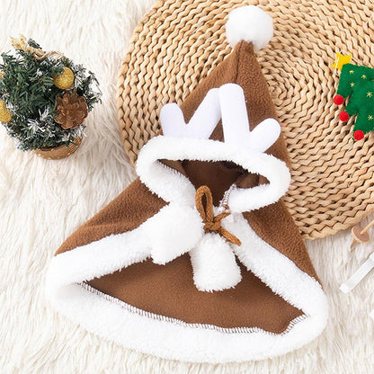 ドッグウェア コスチューム 猫 犬 ペット服 コスプレ クリスマス 衣装 犬服 猫服 洋服 ペット服 ペットウェア 衣装 フード付き コスチューム サンタ マント 仮装 サンタクロース 着ぐるみ 簡単装着 着せ替え 柔らかい ふわふわ 可愛い おしゃれ 仮装 変装 変身 暖かい