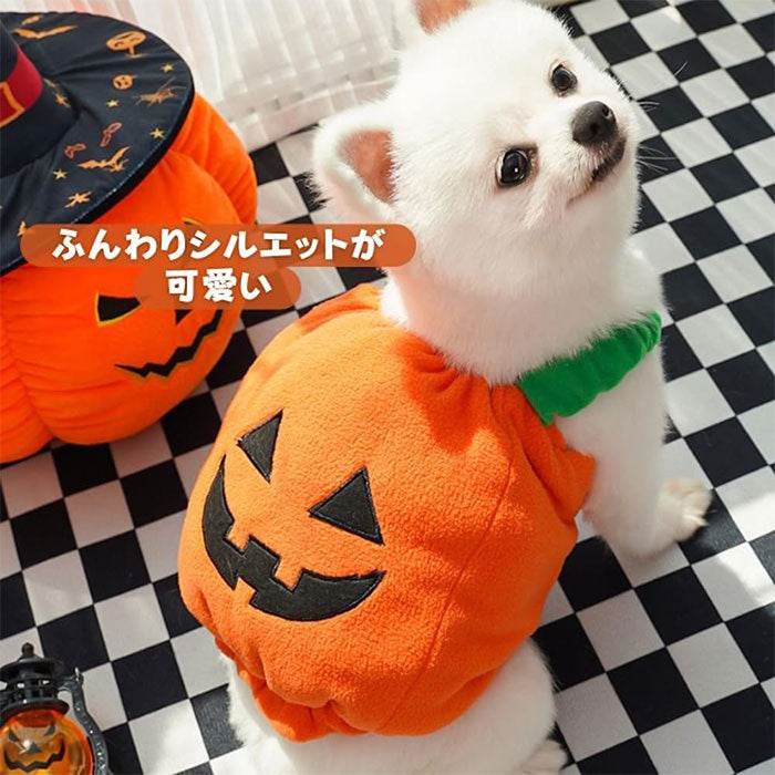 ハロウィン 衣装 猫 犬 かぼちゃの犬服 ハロウィン コスプレ ふんわり かぼちゃコスチューム 犬変身 写真撮り おもしろい ドッグウエア モコモコ 暖かい かぼちゃ柄 傷なめ防止 コスチューム コスプレ服 着せやすい 小型犬 仮装 変装 秋冬服 可愛い オシャレ ファッション