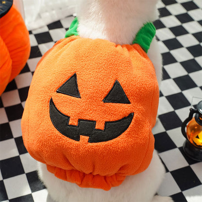 ハロウィン 衣装 猫 犬 かぼちゃの犬服 ハロウィン コスプレ ふんわり かぼちゃコスチューム 犬変身 写真撮り おもしろい ドッグウエア モコモコ 暖かい かぼちゃ柄 傷なめ防止 コスチューム コスプレ服 着せやすい 小型犬 仮装 変装 秋冬服 可愛い オシャレ ファッション