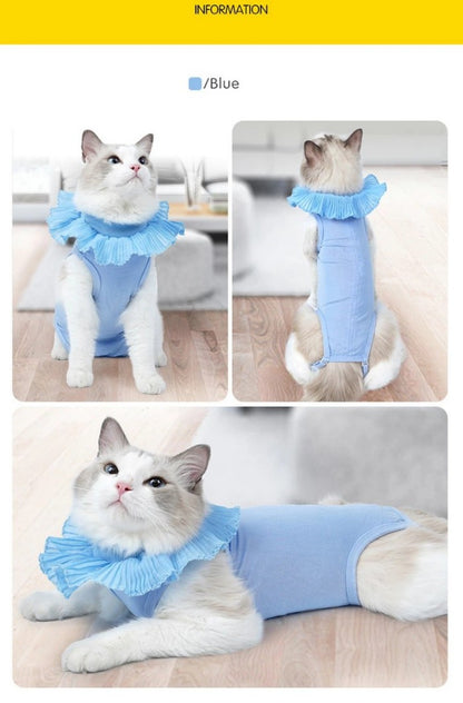 猫 術後服 エリザベスカラー 猫用 服 犬用 術後 ペット術後服 ウェア 介護服 ペット服 ネコ 去勢 傷口保護 皮膚保護 傷舐め 防止 引っかき防止 術後用 犬 ペット ドッグウェア キャットウェア パジャマ ロンパース 秋冬 エリザベス 着脱簡単