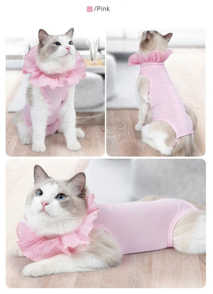 猫 術後服 エリザベスカラー 猫用 服 犬用 術後 ペット術後服 ウェア 介護服 ペット服 ネコ 去勢 傷口保護 皮膚保護 傷舐め 防止 引っかき防止 術後用 犬 ペット ドッグウェア キャットウェア パジャマ ロンパース 秋冬 エリザベス 着脱簡単