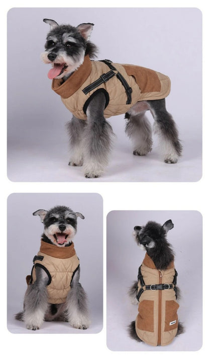 犬服 ダウンジャケット ジャケット 防寒 暖かい 冬 ドッグウェア 防風 防水 保温 小型犬 中型犬 冬用 アウター 服 厚手 ペット服 ダウン おしゃれ 秋冬 ハーネス付き 着脱簡単 ハーネス ボア 秋冬用 散歩 ダウンコート暖かい 四つの足 ワンコ服 いぬ 防寒コート